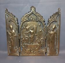 Triptyque religieux bronze d'occasion  Bavay