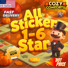 Monopoly Go 1⭐- 6⭐ Todos os adesivos 🎯TODOS OS CONJUNTOS💬BARATO💥ULTRA RÁPIDO⚡A QUALQUER HORA comprar usado  Enviando para Brazil