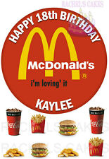 Mcdonalds personalised edible for sale  IPSWICH