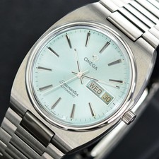 RELÓGIO MASCULINO VINTAGE OMEGA SEAMASTER AUTOMÁTICO MOSTRADOR AZUL CELESTE VESTIDO DIA E DATA, usado comprar usado  Enviando para Brazil