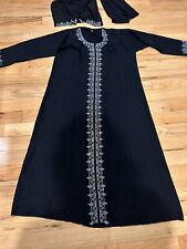 Dubai Kaftan Abaya Musulmana Mujer’s Vestido Negro Talla 52 Cabeza Pañuelo Estrás Cuentas segunda mano  Embacar hacia Argentina