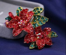 Poinsettia brooch pendant for sale  Sulphur Springs