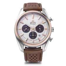 Relógio masculino Orient Stretto Solar cronógrafo mostrador branco pulseira de couro RA-TX030610B comprar usado  Enviando para Brazil