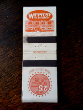 Vintage matchcover westlof for sale  Auburn