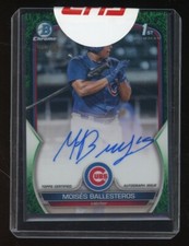 2023 Bowman Chrome refrator de grama Moises Ballesteros Cubs RC Rookie AUTO 75/99 comprar usado  Enviando para Brazil