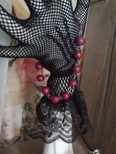 Burgundy wooden beaded for sale  STOCKPORT