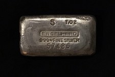 Barra de prata vintage Engelhard antiga derramada 5 oz 999 série comprar usado Barra de prata vintage Engelhard antiga derramada 5 oz 999 série comprar usado  Enviando para Brazil