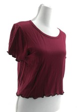 Camiseta Caution To the Wind Juniors vinho gola redonda manga curta bainha enrolada comprar usado  Enviando para Brazil