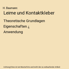 Leime kontaktkleber theoretisc gebraucht kaufen  Trebbin