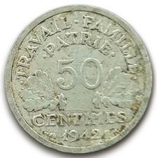 Centimes 1942 francisque d'occasion  Montlouis-sur-Loire