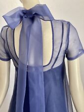 Vestido maxi de organza STAUD Calluna detalhado em gravata US$ 495 azul marinho comprar usado  Enviando para Brazil