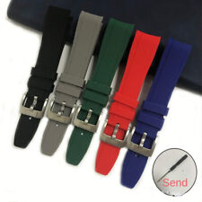 Pulseira de relógio de silicone premium impermeável extremidade curva pulseira de borracha 19/20/21/22/24 mm, usado comprar usado  Enviando para Brazil