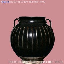8,8"China Song Dynasty porcelana esmalte preto duas orelhas pote tanque Crock comprar usado  Enviando para Brazil
