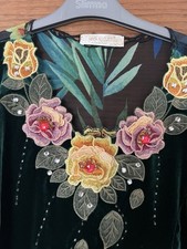 Vintage green embroidered for sale  FLEET