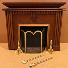 Tela e acessórios miniatura de madeira para lareira para casa de bonecas comprar usado  Enviando para Brazil