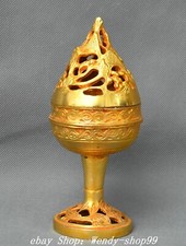 6" Old Dynasty Bronze Gilt Dragon Pixiu Beast Joss Boshan Incense Burner Censer comprar usado  Enviando para Brazil