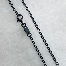 Colar Prata Esterlina oxidado - 2.3 Mm Cabo Plano Forte (16" -36") comprar usado  Enviando para Brazil