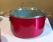 FOOD NETWORK Cinza e Vermelho 6 Qt StockPot Caldeira com Tampa de Vidro comprar usado  Enviando para Brazil