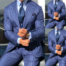 Ternos masculinos listrados azuis slim fit casamento noivo smoking pico lapela negócios 2 peças comprar usado Ternos masculinos listrados azuis slim fit casamento noivo smoking pico lapela negócios 2 peças comprar usado  Enviando para Brazil