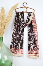 Foulard fish blockprint d'occasion  Saint-Antonin-Noble-Val
