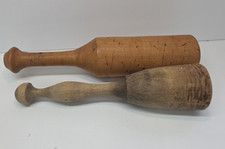 2 pilões de cozinha de madeira primitivos decorativos vintage, usado comprar usado  Enviando para Brazil