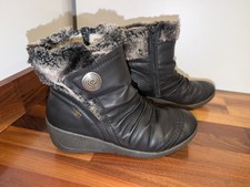 Rieker black wedge for sale  CORBY