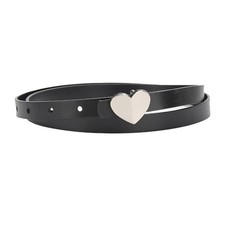 Cinto feminino luxo couro genuíno design coração metal botão moda cintura fina comprar usado  Enviando para Brazil
