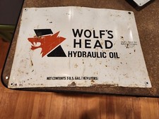 Lata de óleo hidráulico vintage Wolfs Head 5 galões 19x13 comprar usado  Enviando para Brazil