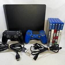Sony PlayStation 4 PS4 Slim 1TB 2x controles 5 cabos de jogos testados postagem gratuita comprar usado  Enviando para Brazil