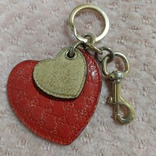 Chaveiro Gucci coração couro ouro vermelho GG gancho clipe, usado comprar usado  Enviando para Brazil