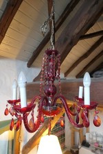 Glas kronleuchter rot gebraucht kaufen  Heimbach