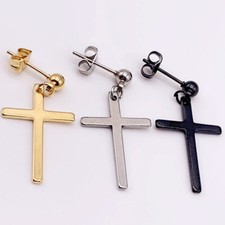 1xPingente de Brinco Cruzado de Aço Inoxidável Brincos Punk Rock Joias Unissex ♡ comprar usado  Enviando para Brazil