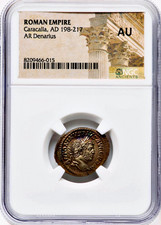 Moeda denário de prata romana antiga lindamente tonificada 198-217 dC Caracalla NGC AU comprar usado  Enviando para Brazil