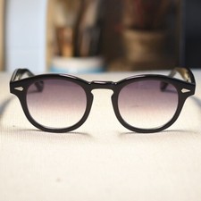 Óculos de sol Johnny Depp masculino preto óculos roxo degradê lentes de sombra, usado comprar usado  Enviando para Brazil