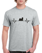 Camiseta masculina unissex presentes para cachorros Lhasa Apso batimento cardíaco pulso amor comprar usado  Enviando para Brazil
