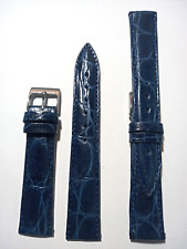 1 CINTURINO PELLE DI COCCODRILLO VERO SEMI IMBOTTITO NUOVO DA 18 / 16 mm. BLU na sprzedaż  Wysyłka do Poland