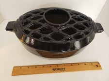 Umidificador de fogão a lenha vintage ferro fundido preto treliça superior 12" 3 quartos comprar usado  Enviando para Brazil
