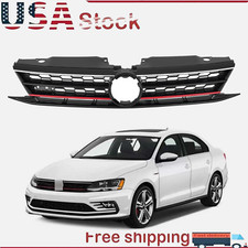 Grelha com acabamento vermelho ajuste 2015 2016 2017 2018 VW Volkswagen Jetta grade dianteira superior comprar usado  Enviando para Brazil