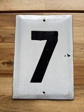 GRANDE PLACA DE PLACA DE METAL VINTAGE ESMALTADA CASA NÚMERO “7” comprar usado  Enviando para Brazil