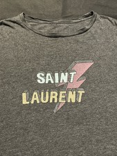 CAMISETA MASCULINA MÉDIA YSL SAINT LAURENT PARIS THUNDER BOLT RELÂMPAGO AUTÊNTICA comprar usado  Enviando para Brazil