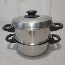 Usado, Fissler caldeira dupla 8" panela de aço inoxidável panela com tampa Alemanha cabo duplo comprar usado  Enviando para Brazil