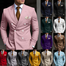 Ternos masculinos com peito duplo slim fit pico lapela smoking formal formatura noivo personalizado comprar usado  Enviando para Brazil