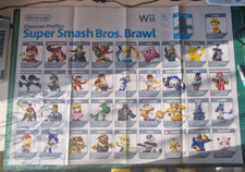 Pôster de jogo Super Smash Bros Brawl Wii Stat perfil personagem raro 2008, 60/85cm comprar usado  Enviando para Brazil