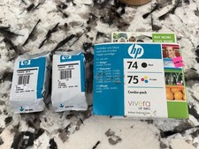 Impressora HP 74 75 Cartucho de Tinta Tricolor Preto Pacote Combo Deskjet D4260 360 Nova comprar usado Impressora HP 74 75 Cartucho de Tinta Tricolor Preto Pacote Combo Deskjet D4260 360 Nova comprar usado  Enviando para Brazil