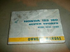 Vintage 1965?  Honda Motorcycle Owner's Manual 125 160 Super Sports CB125 CB160 comprar usado  Enviando para Brazil
