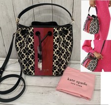 Bolsa tiracolo Kate Spade nova sem etiquetas flor pá jacquard sinch média balde creme $328 comprar usado  Enviando para Brazil
