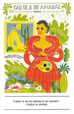 Usado, Cartão postal cromado pintor brasileiro Tarsila Do Amaral eu quero ser pintor meu país comprar usado  Enviando para Brazil