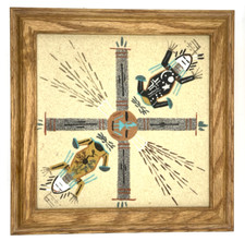 Pintura vintage nativa americana navajo arte areia mãe terra e céu pai caixa comprar usado  Enviando para Brazil