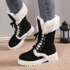 Botas de inverno neve meia panturrilha sapatos quentes lã sintética forrada confortável fivela botas comprar usado  Enviando para Brazil