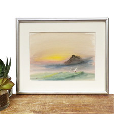 Framed seascape watercolour for sale  LONDON